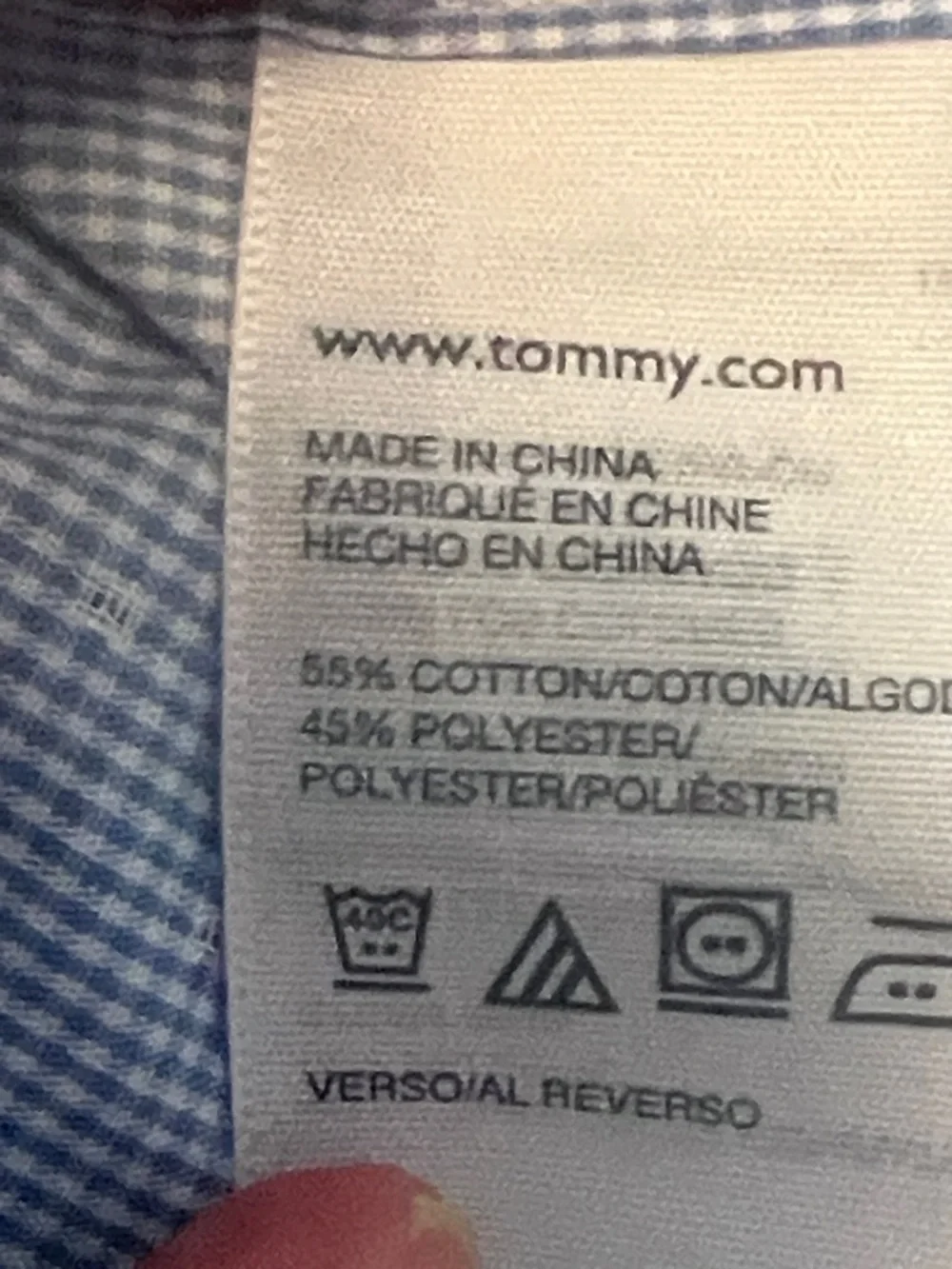 Tommy Hilfiger Light Blue Gingham Check and Dotted Button-Down Shirt - Picture 6 of 6